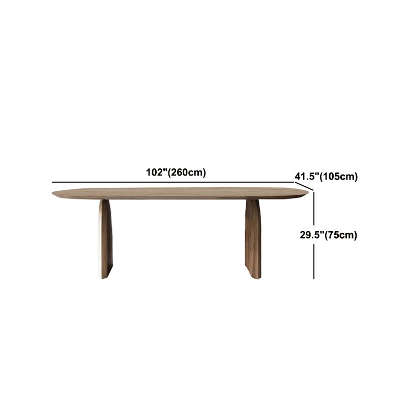 Oval Solid Wood Dining Table Modern Natural Furniture with Double Pedestal for Kitchen Clearhalo 'Dining Tables & Seating' 'Dining Tables' 'dining_table' 'furn' 'furn_dining_table' 'Furniture' 'Kitchen & Dining Furniture' 1200x1200_8637b6d5-65bc-40ca-9e29-6ae978de0661