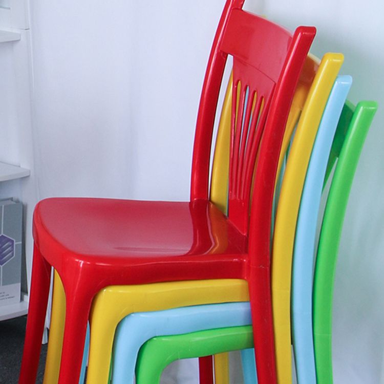 Contemporary Style Plastic Dining Armless Chairs Slat Back Stacking Arm Chair Clearhalo ' kitchen&dining_furn' 'Dining Chairs' 'Dining Tables & Seating' 'dining_chair' 'furn' 'furn_dining_chair' 'Furniture' 'furniture_dining_chair' 'Kitchen & Dining Furniture' 'kitchen' 1200x1200_86398a1c-1a86-4e39-add7-bb2f9b9f9050