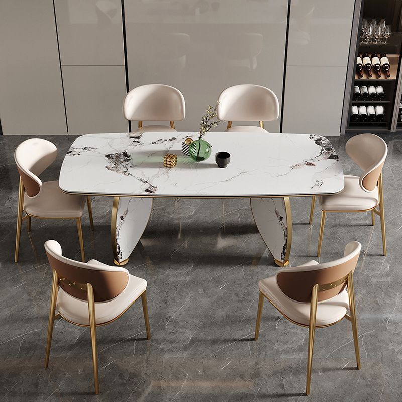 Luxueux 1/4/5/7 pièces rectangle ensemble de restauration en pierre fritté.