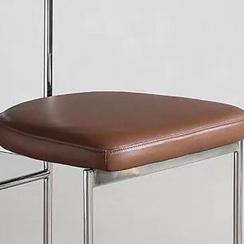 Glam Metal Dining Room Chairs Open Back Dining Side Chair in Silver Clearhalo 'Dining Chairs' 'Dining Tables & Seating' 'dining_chair' 'furn' 'furn_dining_chair' 'Furniture' 'furniture_dining_chair' 'Kitchen & Dining Furniture' 1200x1200_863b9c92-09a0-42d1-a52d-939524258d56