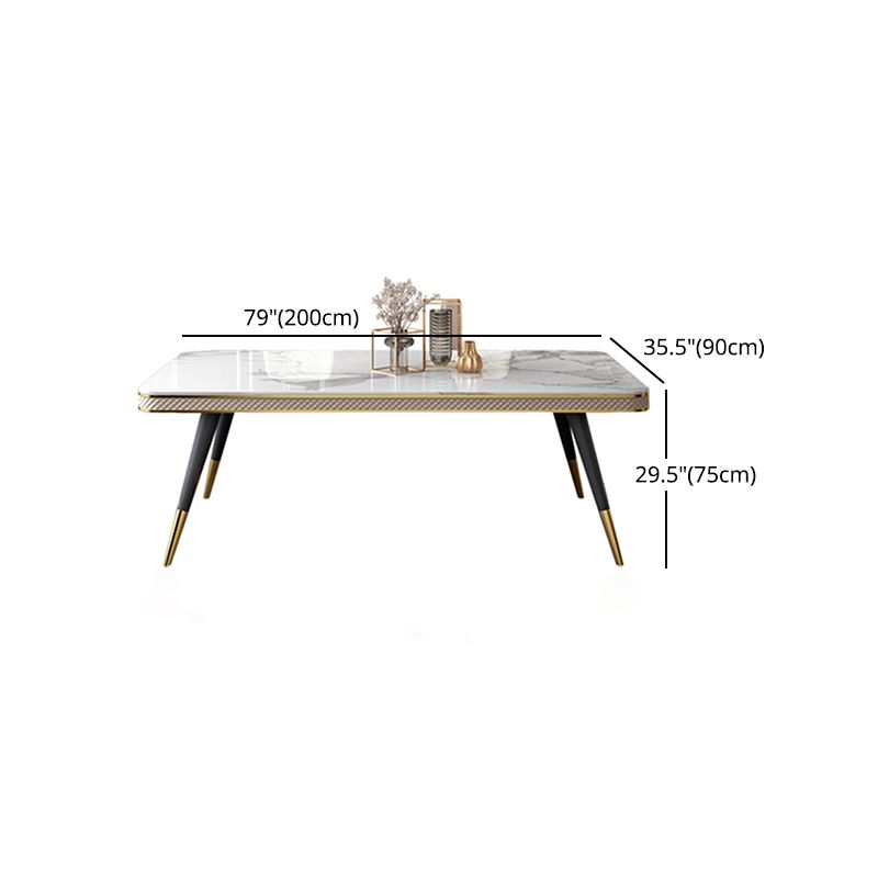Glam 1/4/5/7 Pieces White Dining Table Set with Sintered Stone Top Rectangle Dinette Set Clearhalo 'Dining Room Sets' 'Dining Tables & Seating' 'dining_room_set' 'furn' 'furn_dining_room_set' 'Furniture' 'furniture_dining_room_set' 'Kitchen & Dining Furniture' 'kitchen&dining_furn' 'kitchen' 1200x1200_863bad27-91c3-46c3-96ef-b148240b5fe5
