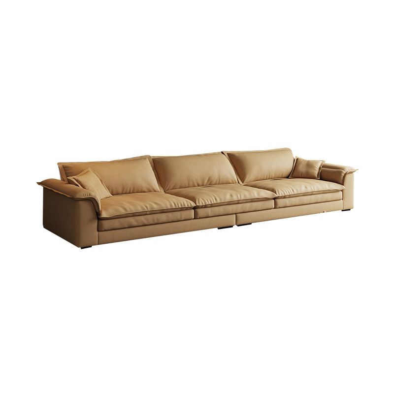 Contemporary Pillow Top Arm Stain-Resistant Furniture Sectionals in Brown