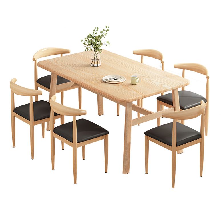 Modern MDF Top Rectangle Shape Dining Set Standard Brown Dining Set With 4 Legs Table Clearhalo 'Dining Room Sets' 'Dining Tables & Seating' 'dining_room_set' 'furn' 'furn_dining_room_set' 'Furniture' 'furniture_dining_room_set' 'Kitchen & Dining Furniture' 'kitchen&dining_furn' 'kitchen' 1200x1200_863d24ec-45a6-44d9-8495-1c94ad3579ef