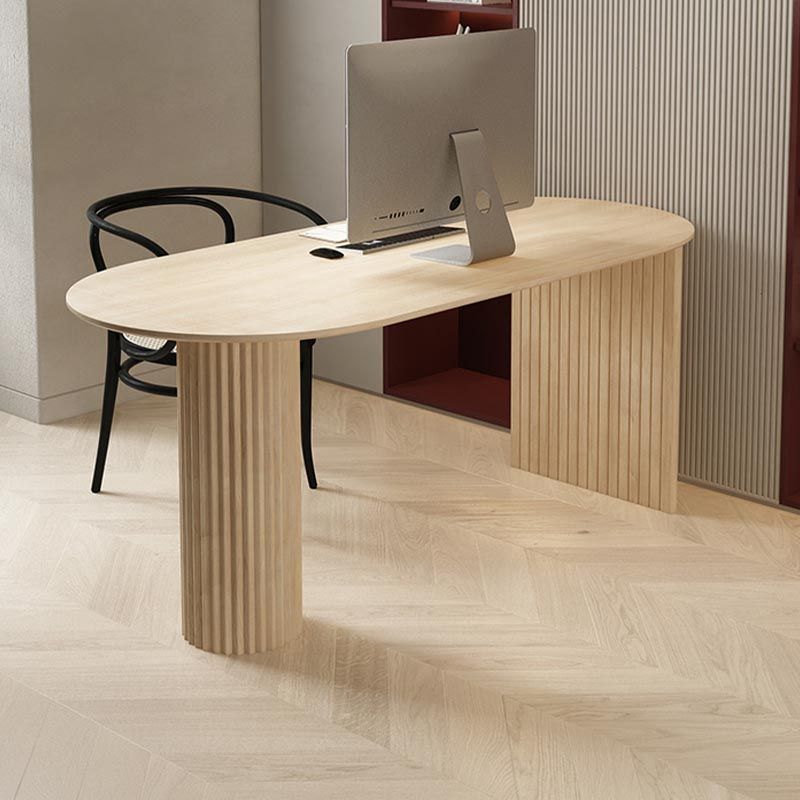 Minimalism Oval Dining Table Metal Double Pedestal Dining Table for Living Room Clearhalo 'Dining Tables & Seating' 'Dining Tables' 'dining_table' 'furn' 'furn_dining_table' 'Furniture' 'furniture_dining_table' 'Kitchen & Dining Furniture' 'kitchen' 'kitchen_dining_table' 1200x1200_863da683-90d9-4213-a080-b714c5df1fe4