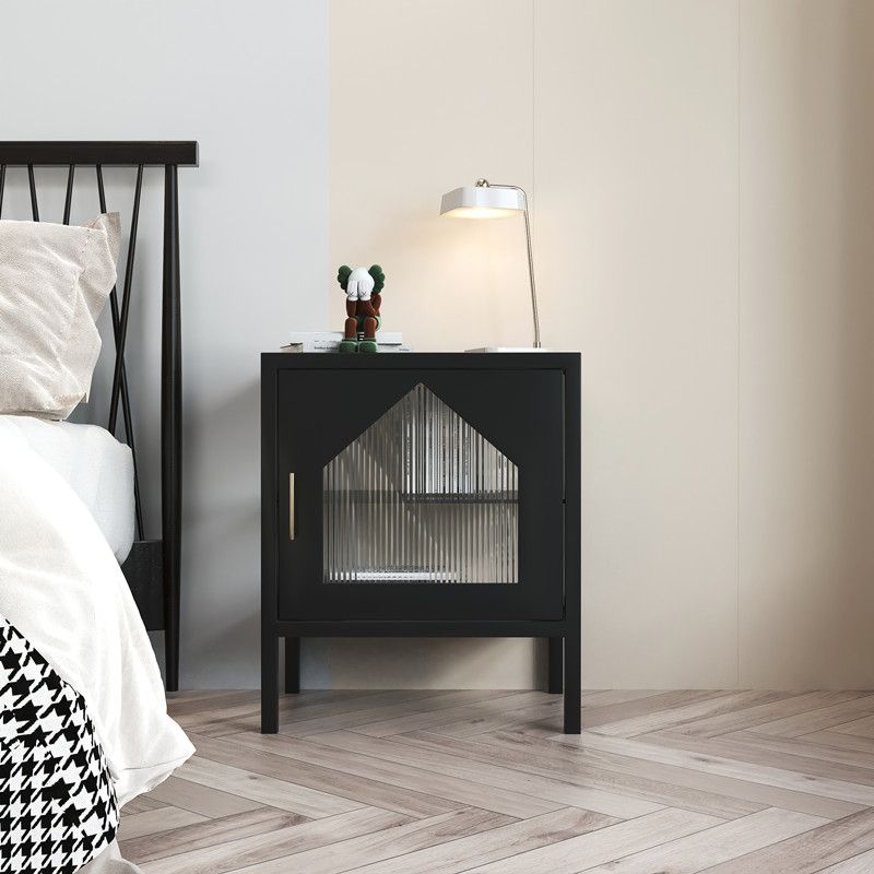 Gabinete contemporáneo de la mesita de noche del estante inferior de la cama con puerta de vidrio para el dormitorio