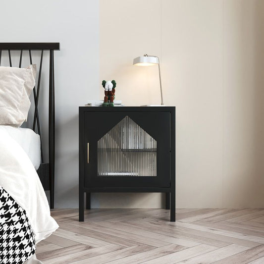 Gabinete contemporáneo de la mesita de noche del estante inferior de la cama con puerta de vidrio para el dormitorio