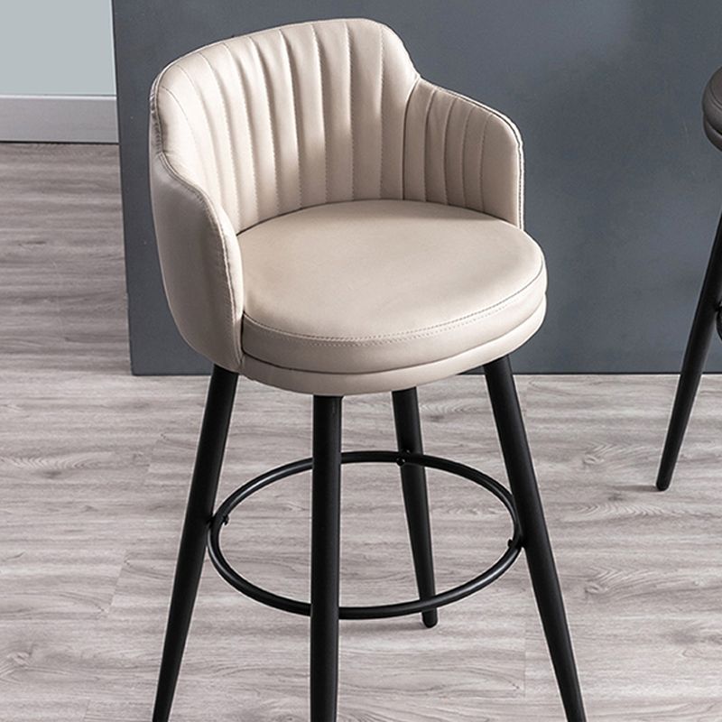 Contemporary Swivel Bar Stool Upholstered Leather Stools with Footrest Clearhalo 'Bar Furniture' 'Bar Stools' 'bar_stools' 'furn' 'furn_bar_stools' 'Furniture' 'Kitchen & Dining Furniture' 1200x1200_86424457-5bb9-438b-b27f-aebc6189442c