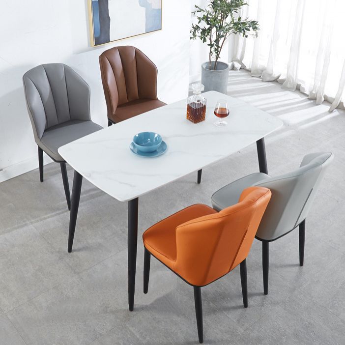 Minimalist Style Table Set with Sintered Stone Dining Table and Padded Chairs Clearhalo 'Dining Room Sets' 'Dining Tables & Seating' 'dining_room_set' 'furn' 'furn_dining_room_set' 'Furniture' 'furniture_dining_room_set' 'Kitchen & Dining Furniture' 'kitchen&dining_furn' 'kitchen' 1200x1200_8642d50b-89f0-40f5-bde5-1f1e9fec09f6