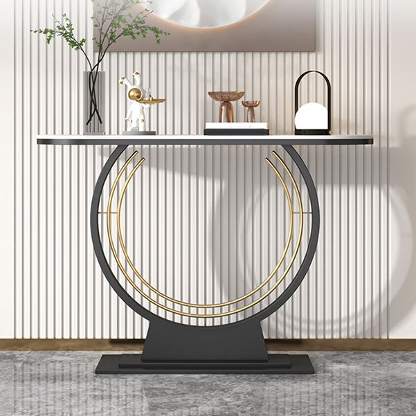 11 "breit zeitgenössischer Konsolentisch Stein Halbmond Endtisch