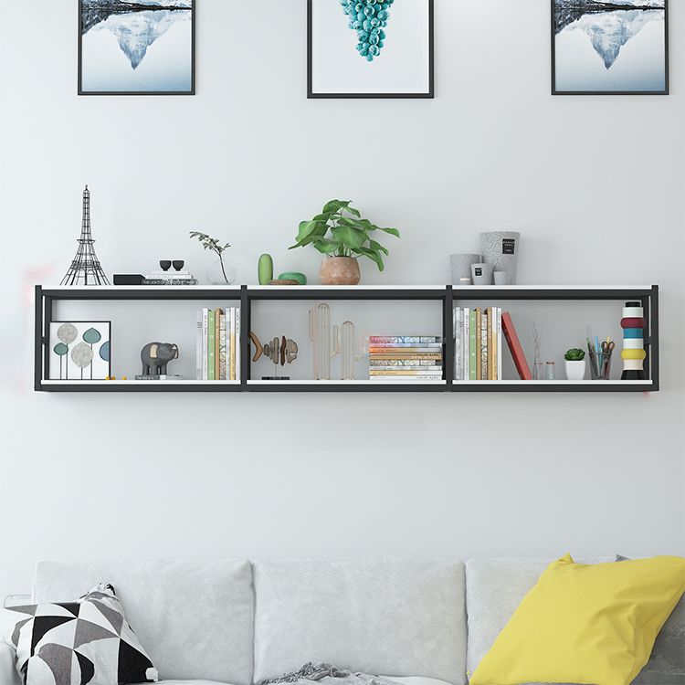 Industrial Wall Unit Bookshelf Black Steel Frame Natural Manufactured Wood Shelf Bookshelf Clearhalo 'Bookcases' 'Furniture' 'furniture_bookcases' 'kitchen' 'kitchen_bookcases' 'Living Room Furniture' 'Office Furniture' 1200x1200_86438f70-dd09-4b07-b69d-0021774e172c