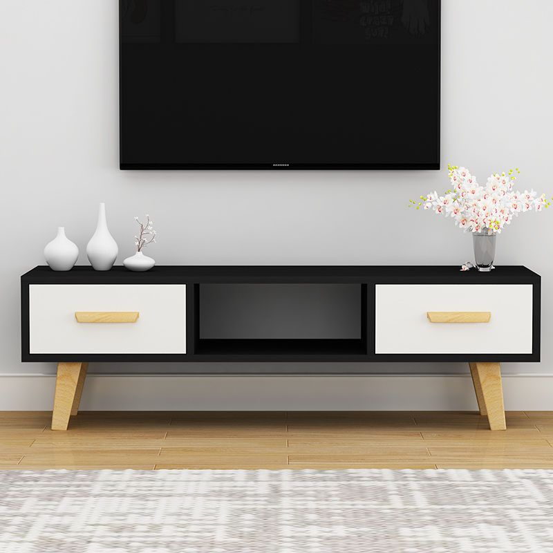 Scandinavian TV Media Stand with Drawers Wood TV Stand Console Clearhalo 'furn' 'furn_tv_stands_entertainment_centers' 'Furniture' 'Living Room Furniture' 'TV Stands & Entertainment Centers' 'TV Stands & Media Storage Furniture' 'tv_stands_entertainment_centers' 1200x1200_864393fe-daac-4518-ac7a-7291b83c8ffb