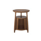 Scandinavian Round Solid Wood Top Side Table 23.6-inch 3 Legs End Table with Storage