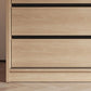 Modern Light Wood Finish Cabinet with Drawers Manufactured Wood Storage Cabinet