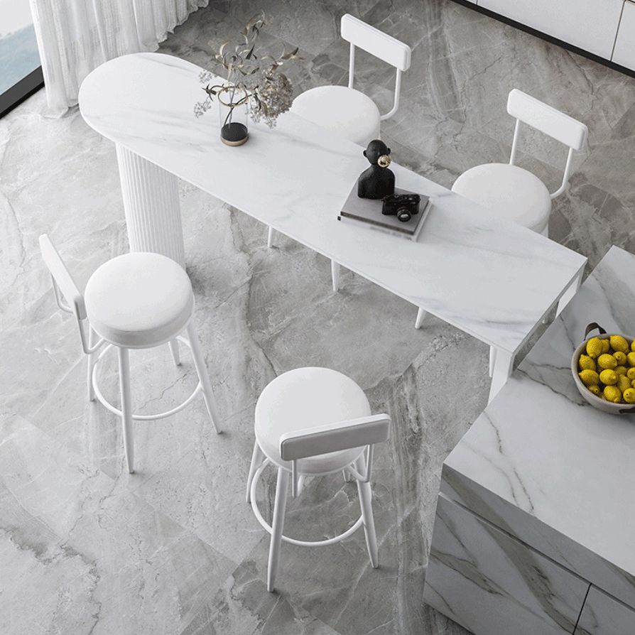 Stone Bar Dining Table Contemporary Bar Table with Sled Base Clearhalo 'Bar Furniture' 'Bar Tables' 'bar_tables' 'furn' 'furn_bar_tables' 'Furniture' 'furniture_bar_tables' 'Kitchen & Dining Furniture' 1200x1200_8645caa2-c03b-45dc-ab1e-74f3ab0df7a5