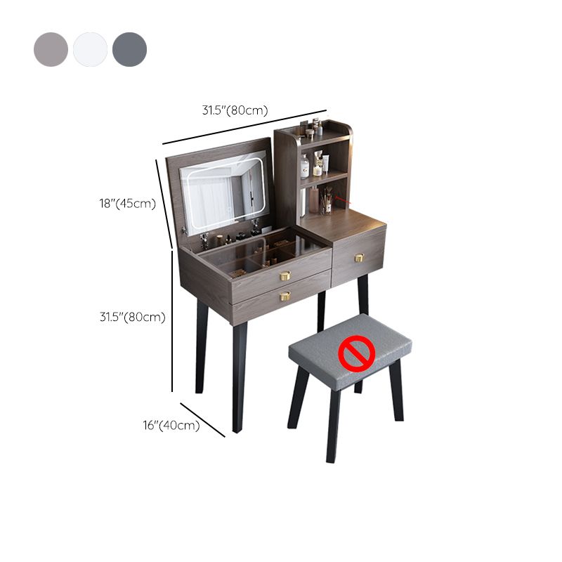 Modern Mirrored Glass Vanity Desk 3 Drawer Vanity Dressing Table Clearhalo 'Bedroom Furniture' 'furn' 'furn_makeup_vanities' 'Furniture' 'Makeup Vanities' 'makeup_vanities' 1200x1200_8646298b-0b18-4f4d-baba-89ccfab7facc