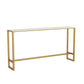 Table de pub de style moderne, plateau en faux marbre de 41,3 pouces avec base dorée