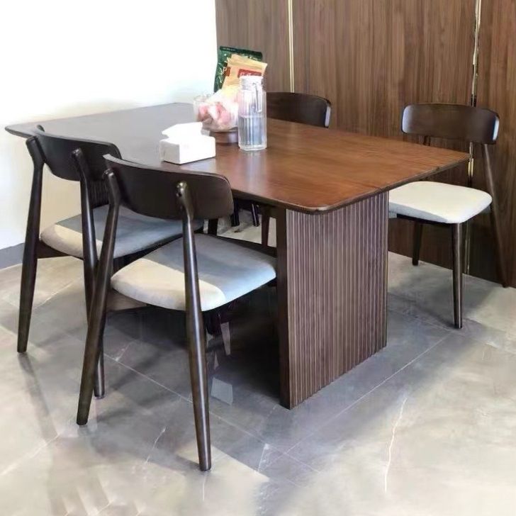 Rectangle Casual Dining Table Wood Color Double Pedestal with Solid Wood Clearhalo ' dining_table' 'Dining Tables & Seating' 'Dining Tables' 'furn' 'furn_dining_table' 'Furniture' 'furniture_dining_table' 'Kitchen & Dining Furniture' 'kitchen&dining_furn' 'kitchen' 'kitchen_dining_table' 1200x1200_8647ad8e-facf-4bbf-ba9f-82fc0f0f723b