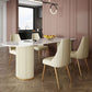 Metal Contemporary Free Form Dining Table Sintered Stone Table for Dining Room Clearhalo ' dining_table' 'Dining Tables & Seating' 'Dining Tables' 'furn' 'furn_dining_table' 'Furniture' 'furniture_dining_table' 'Kitchen & Dining Furniture' 'kitchen&dining_furn' 'kitchen' 'kitchen_dining_table' 1200x1200_8647cbc4-8d72-4779-8797-133586dc6d47