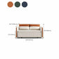 Faux Leather Sofa Bed Contemporary Sofa with Pillows for Bonus Room