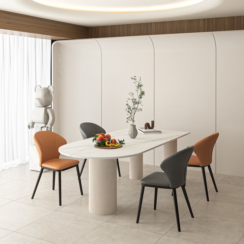Metal Contemporary Free Form Table White Marble Top Table for Dining Room and Kitchen Clearhalo ' dining_table' 'Dining Tables & Seating' 'Dining Tables' 'furn' 'furn_dining_table' 'Furniture' 'furniture_dining_table' 'Kitchen & Dining Furniture' 'kitchen&dining_furn' 'kitchen' 'kitchen_dining_table' 1200x1200_86498880-b5eb-4a82-ae78-d2c422ef728c