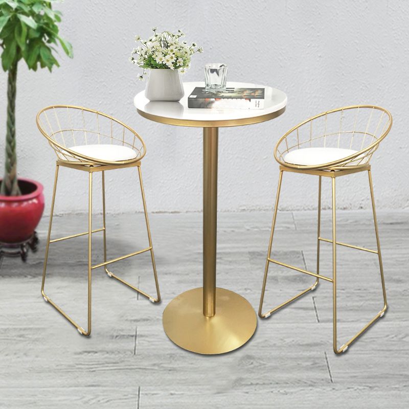 Contemporary Round Pub Table Set with Metal Stools 1/3/5 Pieces Pine Wood Top Bar Set Clearhalo 'Bar Furniture' 'furn' 'furn_home_bar_bar_sets' 'Furniture' 'Home Bars & Bar Sets' 'home_bar_bar_sets' 'Kitchen & Dining Furniture' 1200x1200_864c4ee5-0bde-4bf2-abe0-41fc27f262c1
