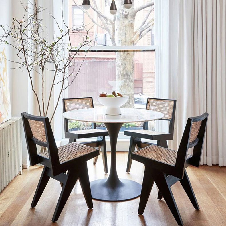 Silla de comedor de espalda abierta sillas de comedor de madera sólida sin brazo
