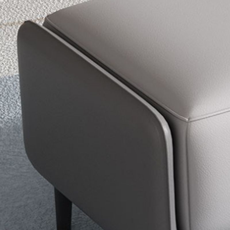 Modern Solid Color Bench Faux Leather Foam Seating Bench with Legs for Home Office Clearhalo 'Benches' 'Chairs & Seating' 'furn' 'furn_benches' 'Furniture' 'Living Room Furniture' 1200x1200_864cb1aa-a34f-423a-8a2c-b69786688a36