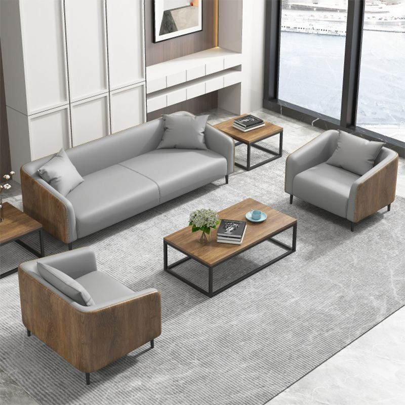 Industrial Cushions Living Room Faux Leather Standard Settee