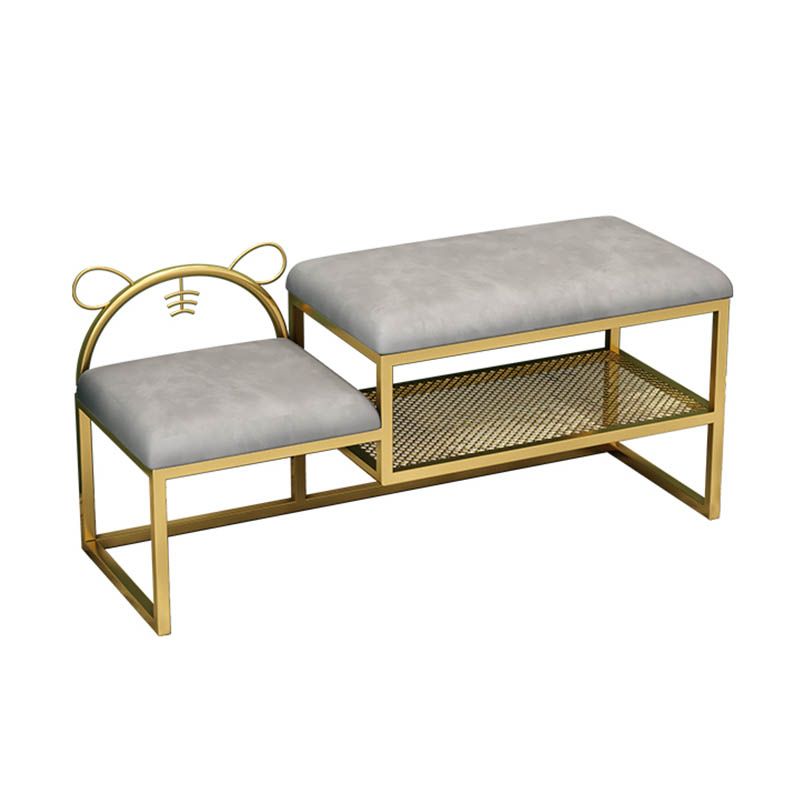 Glam Metal Entryway Bench Cushioned Rectangle Shoe Storage Seating Bench Clearhalo 'Benches' 'Chairs & Seating' 'furn' 'furn_benches' 'Furniture' 'Living Room Furniture' 1200x1200_864edfdf-177a-42ef-873a-e70463123c41