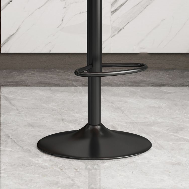 Contemporary Leather Adjustable Height Barstool Indoor Bar Stool with Iron Legs Clearhalo 'Bar Furniture' 'Bar Stools' 'bar_stools' 'furn' 'furn_bar_stools' 'furniture_bar_stools' 'Kitchen & Dining Furniture' 'kitchen&dining_furn' 'kitchen' 'kitchen_furn' Furniture' 1200x1200_864f5494-434e-4450-8413-860393809cbb