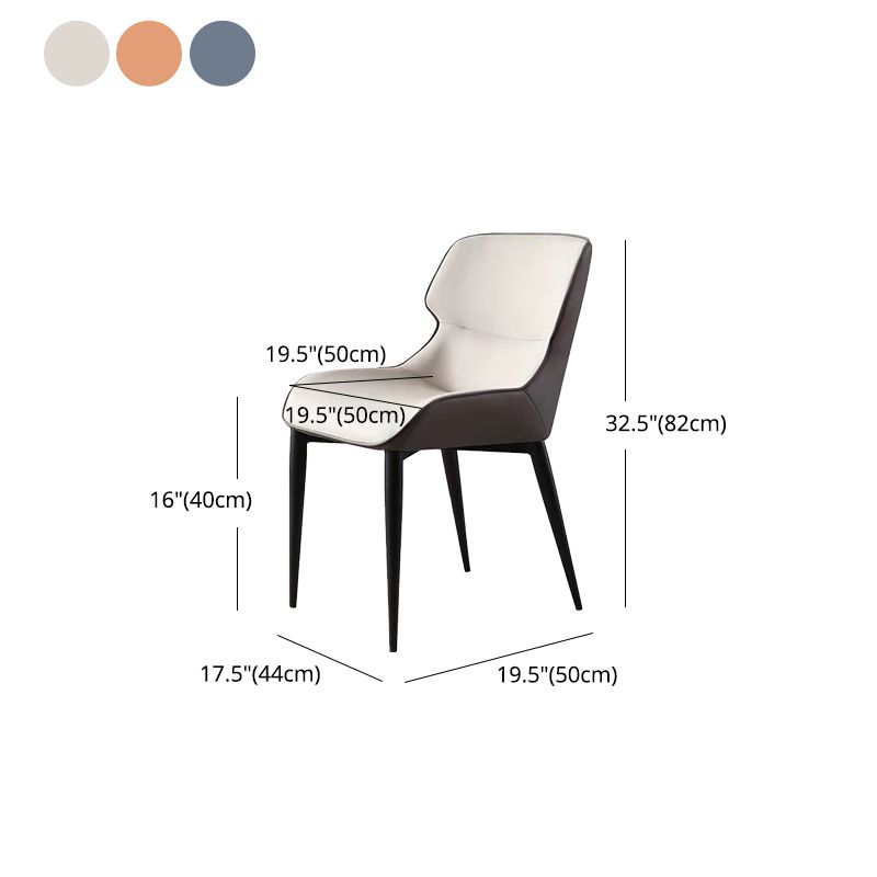Contemporary Home Faux Leather Side Chair Metallic Finish Wingback Dining Chair Clearhalo 'Dining Chairs' 'Dining Tables & Seating' 'dining_chair' 'furn' 'furn_dining_chair' 'Furniture' 'furniture_dining_chair' 'Kitchen & Dining Furniture' 1200x1200_86515039-90bc-478c-824d-3c0363fe7f98