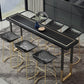Glam Style Cocktail Bar Table 42-inch Height Wood Top Iron Frame Bar Table Clearhalo 'Bar Furniture' 'Bar Tables' 'bar_tables' 'Furniture' 'furniture_bar_tables' 'Kitchen & Dining Furniture' 'kitchen&dining_furn' 'kitchen' 1200x1200_86518e93-6c02-4b1f-a4ff-24b1d9869a1f