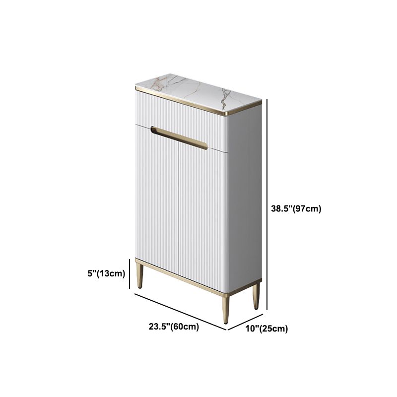 Serveur de restauration White Glam Stone et serveur buffet en bois d'ingénierie