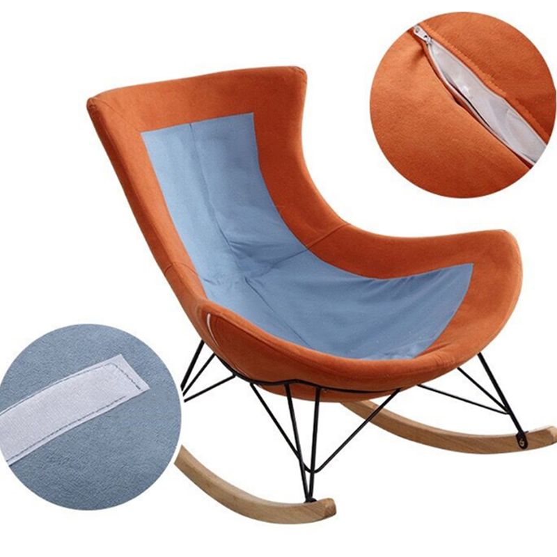 Silla tapizada de planeador moderno silla acento de botón con botones con piernas oscuras