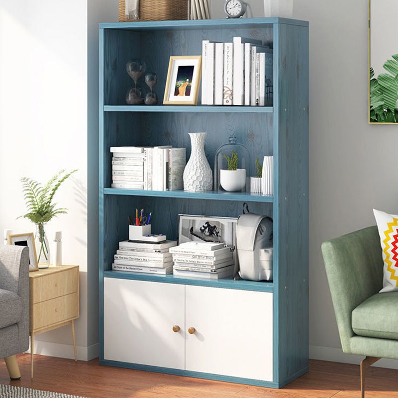 Modern Home Wood Bookcase 24"W Standard Book Shelf With Doors