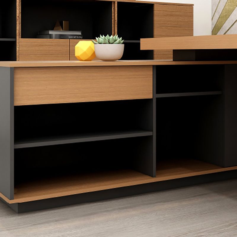 Contemporary Natural Office Desk Pedestal L-Shape Executive Desk for Office Clearhalo 'furn' 'furn_office_desk' 'Furniture' 'Office Desks' 'Office Furniture' 'office_desk' 1200x1200_86559ac2-4f7d-4083-9c5f-09af74764f84