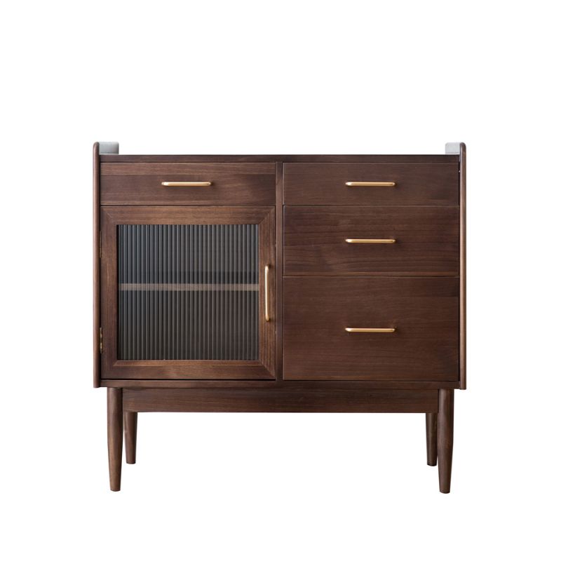 4-Drawer Dining Server Pine Massives Holz Sideboard-Buffet für Esszimmer