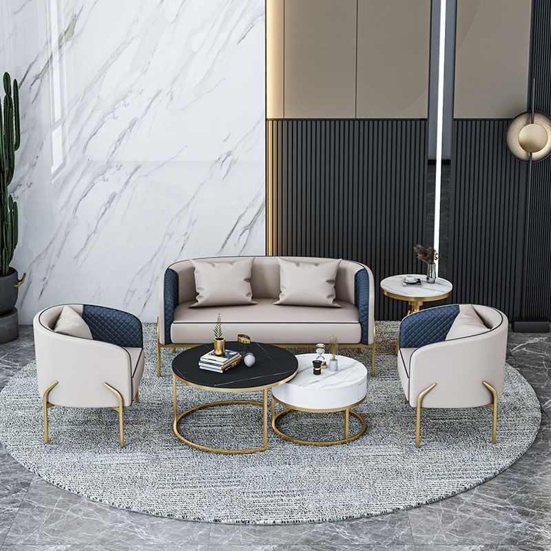 Glam Style Metal Armless Dining Chair Faux Leather Side Chair for Restaurant Use Clearhalo 'Dining Chairs' 'Dining Tables & Seating' 'dining_chair' 'furn' 'furn_dining_chair' 'Furniture' 'Kitchen & Dining Furniture' 1200x1200_86598813-ce48-43b9-9789-aeb6a91f5bc1