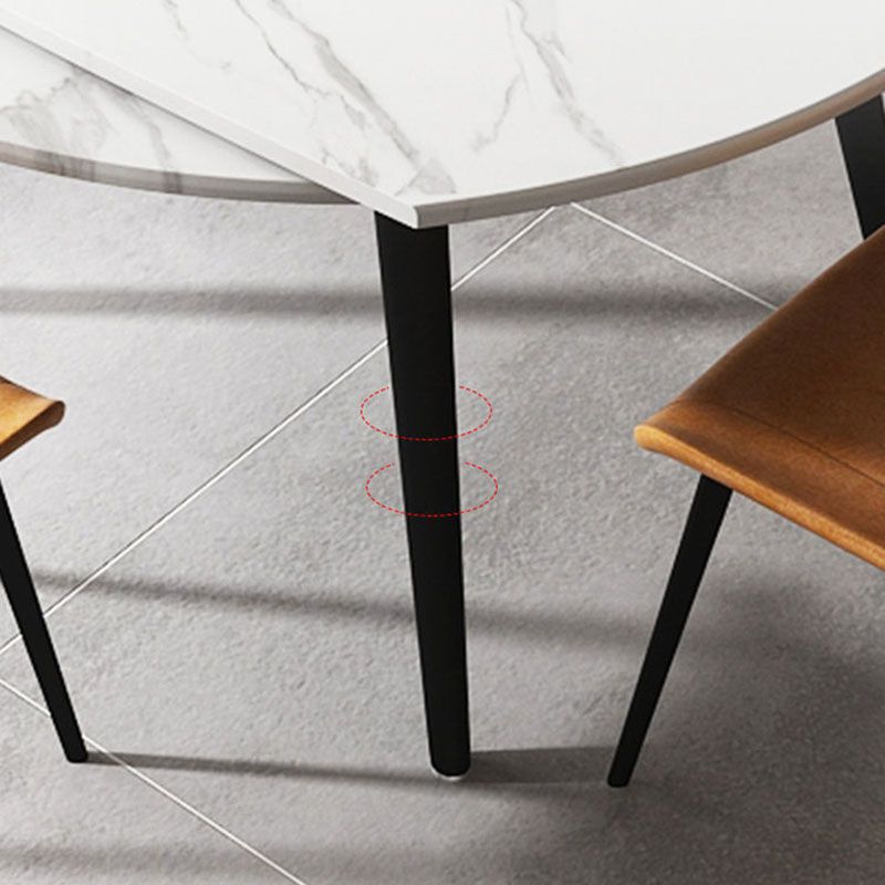Modern Stone Round Table Standard Height Dining Table with 4 Legs Clearhalo 'Dining Tables & Seating' 'Dining Tables' 'dining_table' 'furn' 'furn_dining_table' 'Furniture' 'Kitchen & Dining Furniture' 1200x1200_865bd057-ba89-4649-8930-18e492970d8a
