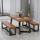 Rectangle Dining Table Simplicity Dinner Room Solid Wood Table with Metallic Base Clearhalo ' dining_table' 'Dining Tables & Seating' 'Dining Tables' 'furn' 'furn_dining_table' 'Furniture' 'furniture_dining_table' 'Kitchen & Dining Furniture' 'kitchen&dining_furn' 'kitchen' 'kitchen_dining_table' 1200x1200_865ca7af-4bbd-4bb2-ba5d-e8151f40c583