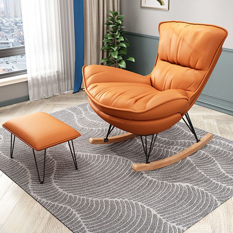 Modern Glider Upholstered Chair Tufted Cushions Rocking Accent Chair Clearhalo 'Chairs & Seating' 'furn' 'furn_rocking_chairs' 'Furniture' 'Living Room Furniture' 'Rocking Chairs' 'rocking_chairs' 1200x1200_865d9f16-e9e9-4472-b1d2-d20ba4a55b45