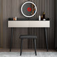 Coiffeuse contemporaine à 2 tiroirs avec plateau en pierre noire et tabouret