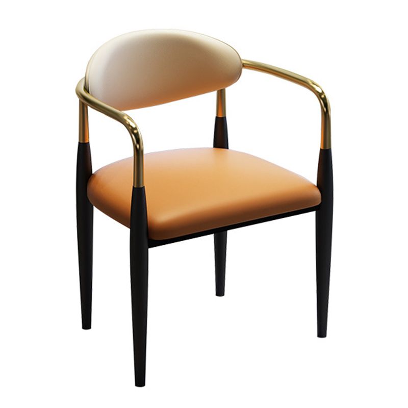 Modern Upholstered Dining Chair Open Back Dining Side Furniture in Matte Finish for Indoor