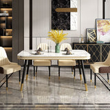 Rectangle Dining Table Traditional Luxury Dining Table with 4 Legs Clearhalo 'Dining Tables & Seating' 'Dining Tables' 'dining_table' 'furn' 'furn_dining_table' 'Furniture' 'furniture_dining_table' 'Kitchen & Dining Furniture' 'kitchen' 'kitchen_dining_table' 1200x1200_865fdfa3-d3c1-4b28-8f6a-fedec9241c26