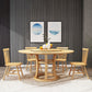 Table ronde moderne en bois massif, avec plateau tournant, pour la maison