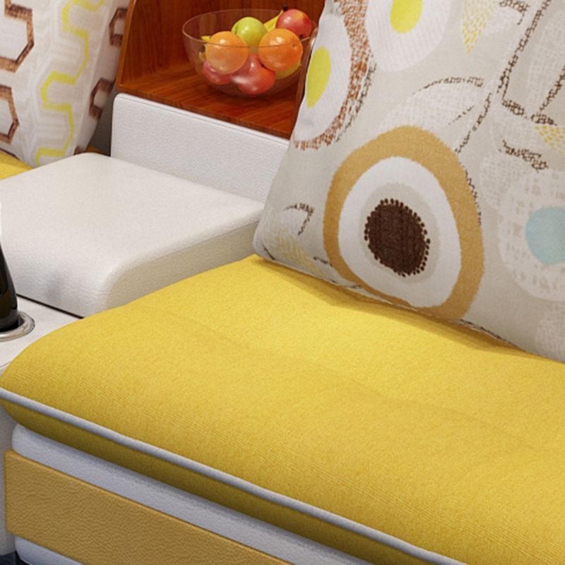 Slipcovered 4-seat Sofa & Chaise 32.28" H Adjustable Sectional