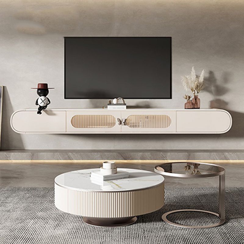 White Slate TV Cabinet Gorgeous Style Simple Home Wall-mounted TV Media Console Clearhalo 'furn' 'furn_tv_stands_entertainment_centers' 'Furniture' 'Living Room Furniture' 'TV Stands & Entertainment Centers' 'TV Stands & Media Storage Furniture' 'tv_stands_entertainment_centers' 1200x1200_8662e0a6-fbe5-44d5-b71d-bbbb3e8b5c50