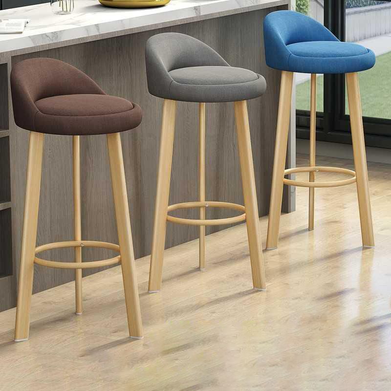 Modern Armless Backrest Counter Stool Steel Cafe Bar Stool with Cushion and Pedal Clearhalo 'Bar Furniture' 'Bar Stools' 'bar_stools' 'furn' 'furn_bar_stools' 'Furniture' 'furniture_bar_stools' 'Kitchen & Dining Furniture' 1200x1200_866343b2-e8c5-4005-a638-9aacc088405d