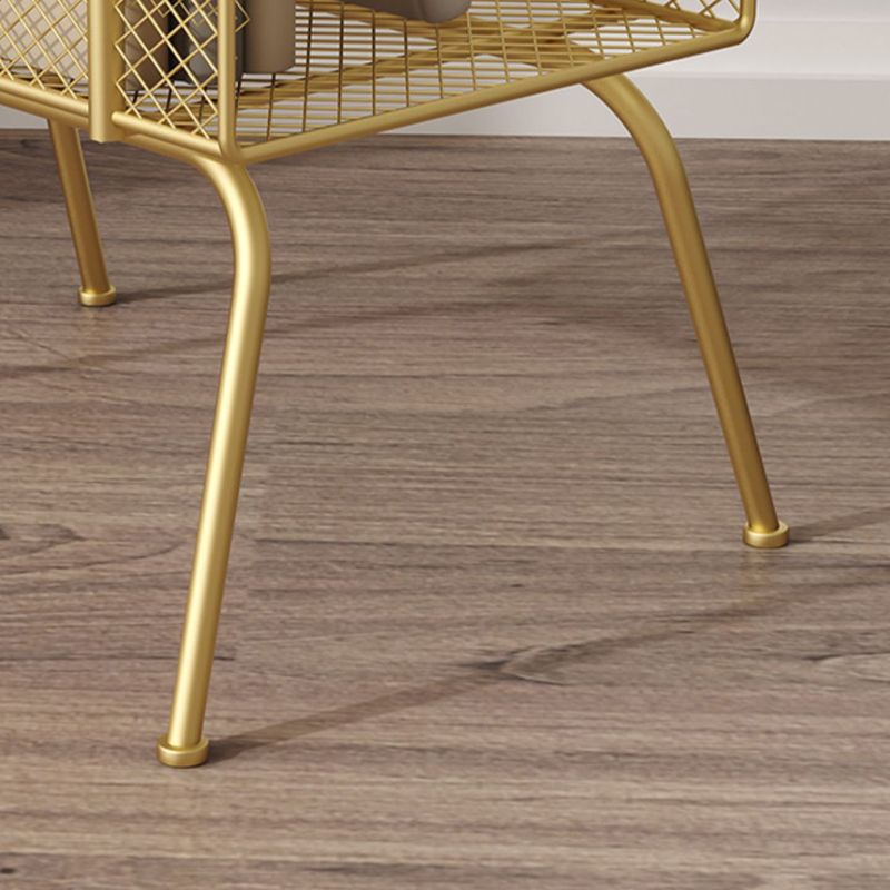 Metalen glamour bed nachtkastje open opbergpoten inbegrepen nachttafel planken