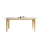 Glam Style Dinner Table Rectangle Stone Dining Room Table in White Clearhalo 'Dining Tables & Seating' 'Dining Tables' 'dining_table' 'furn' 'furn_dining_table' 'Furniture' 'Kitchen & Dining Furniture' 1200x1200_86635dc2-c8bc-43ca-8178-2fe8bbf9d295